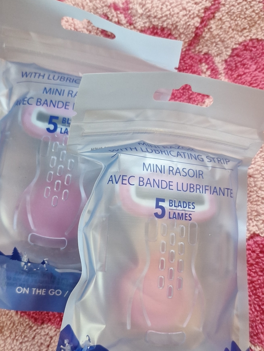 Mini Disposable 5-Blade Razor Pack - Pink Set Of 2..
